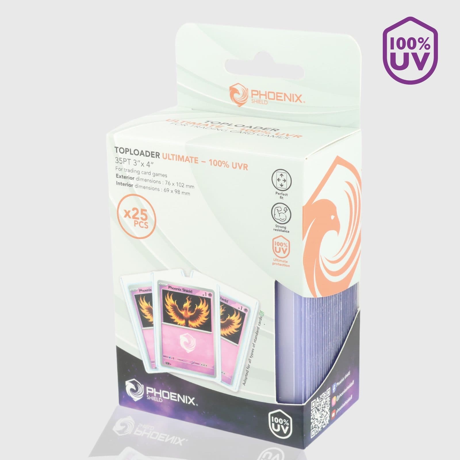 PHOENIX SHIELD Toploaders 35pt 3"X4" (X 25) Ultimate 100% UVR - 5412128692084