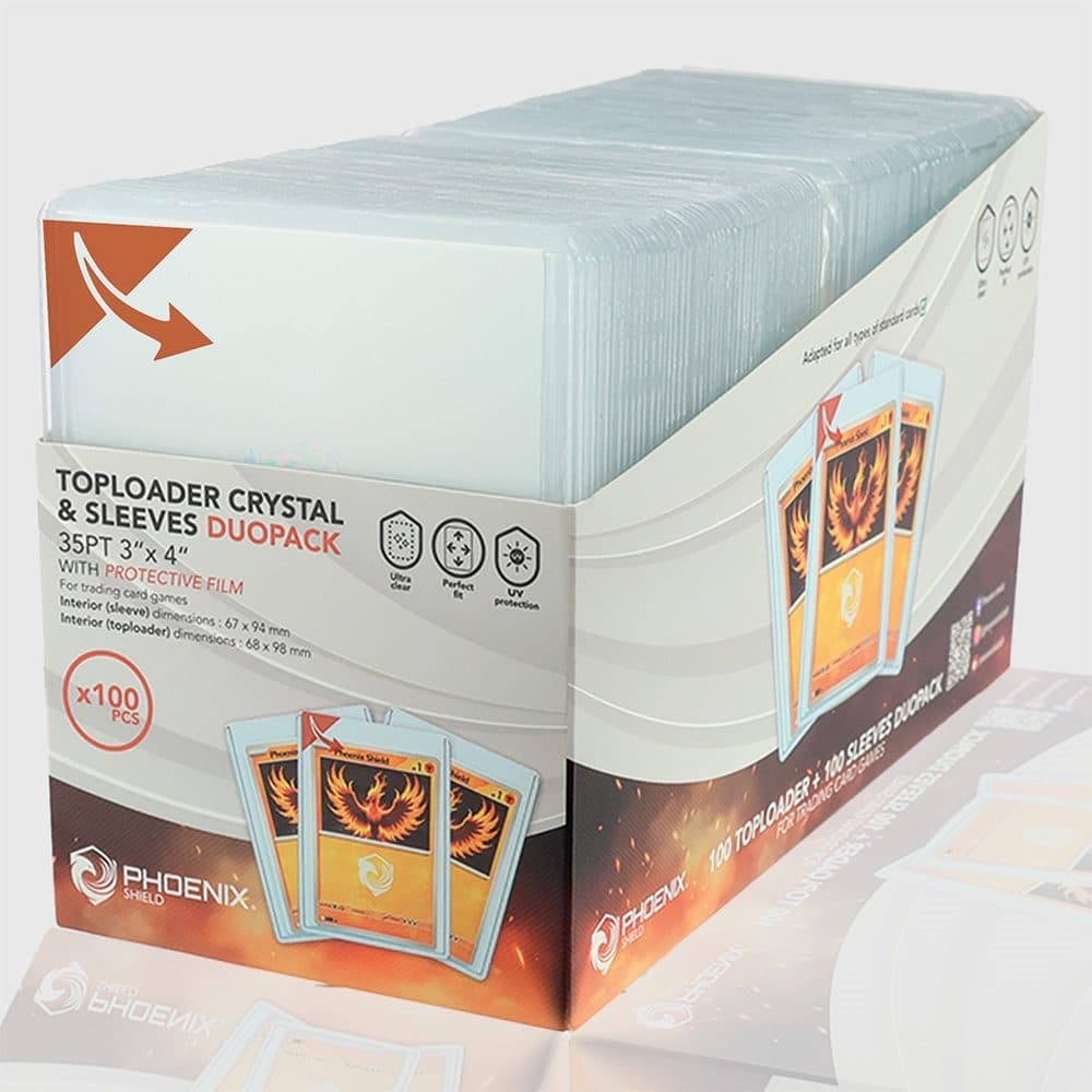 PHOENIX SHIELD Toploader Duopack Protec Crystal + Sleeves (X 100) - 5412128694057