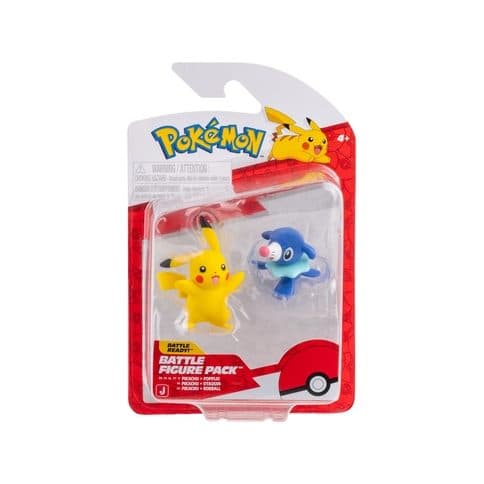 JAZWARES Battle Figure Pack: Pokemon - Popplio & Pikachu - 8059571752735