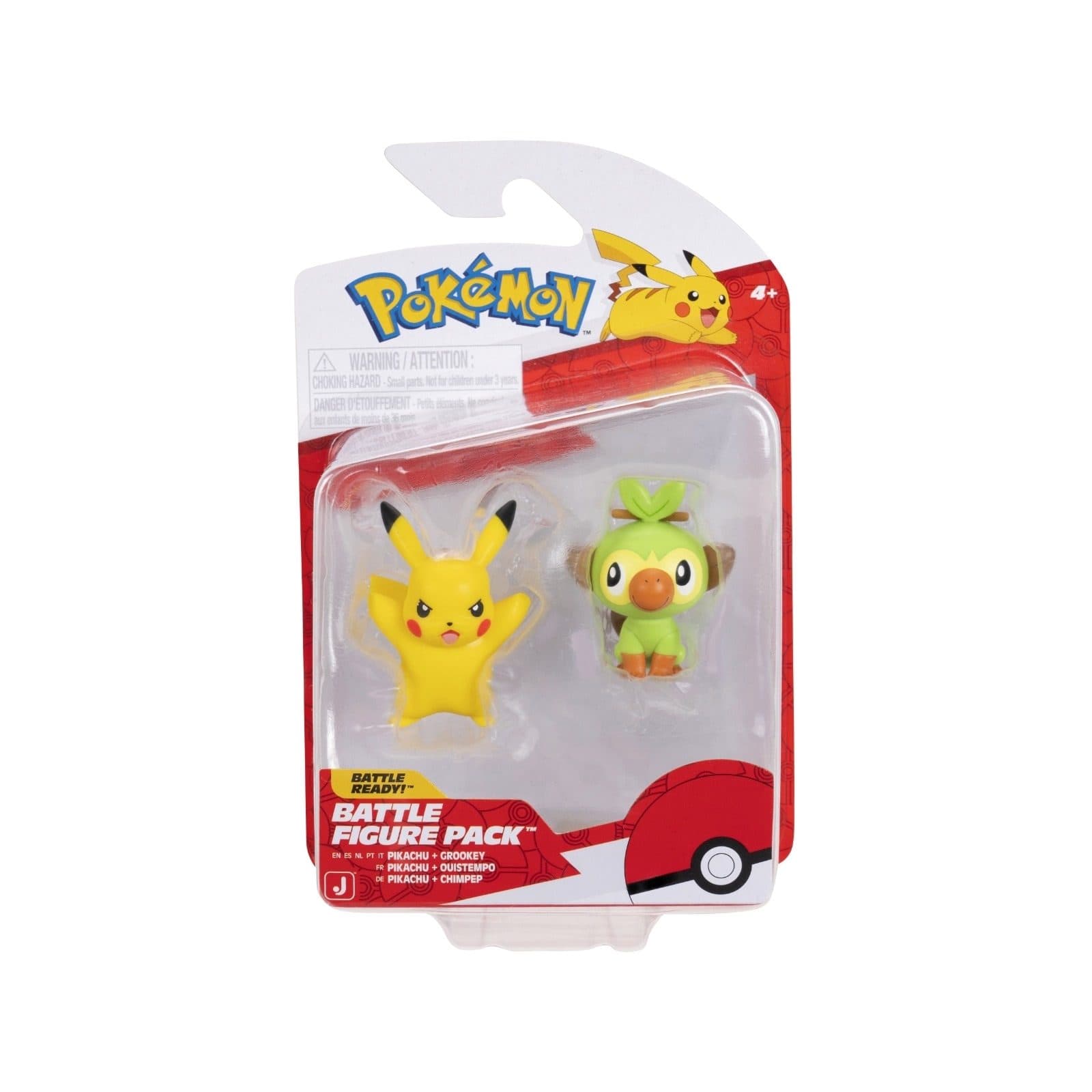 JAZWARES Battle Figure Pack: Pokemon - Grookey & Pikachu - 8059571752742