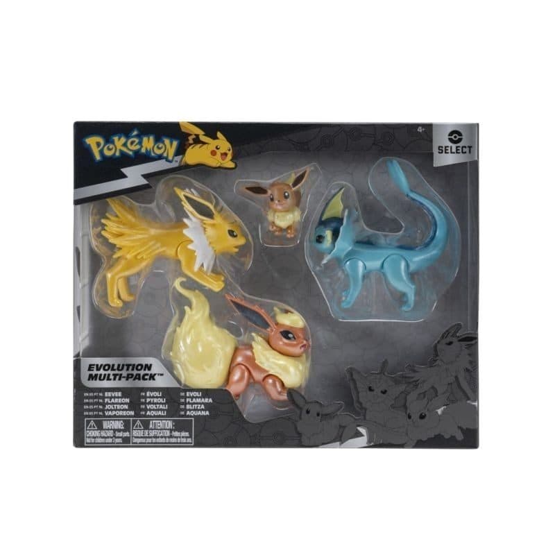 JAZWARES Select Evolution: Pokemon - Multipack (Eevee, Jolteon, Vaporeon, Flareon) 4pz - 8059571754197