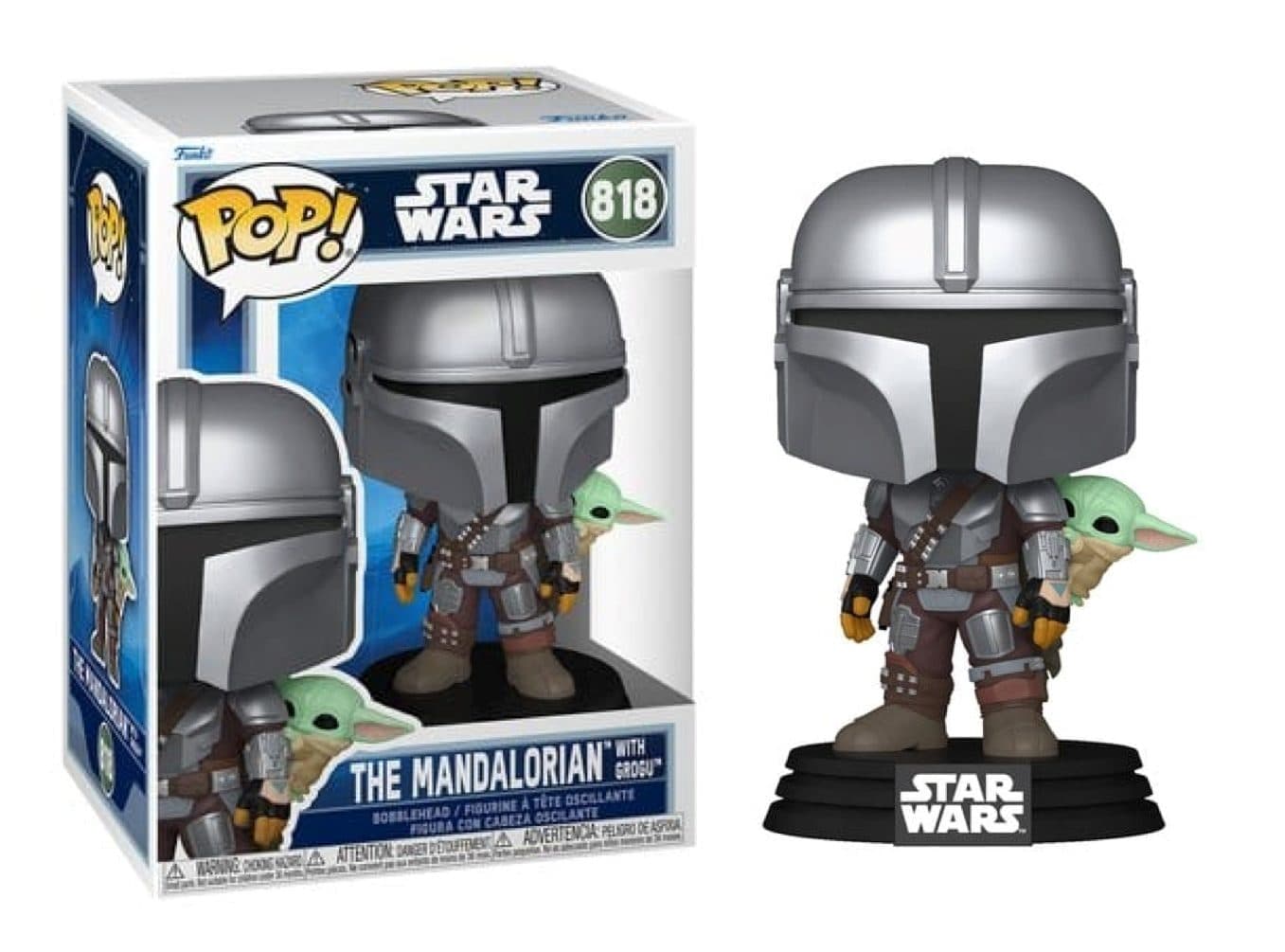 FUNKO POP Star Wars - 818 Mandalorian With Grogu 9cm - 889698904438