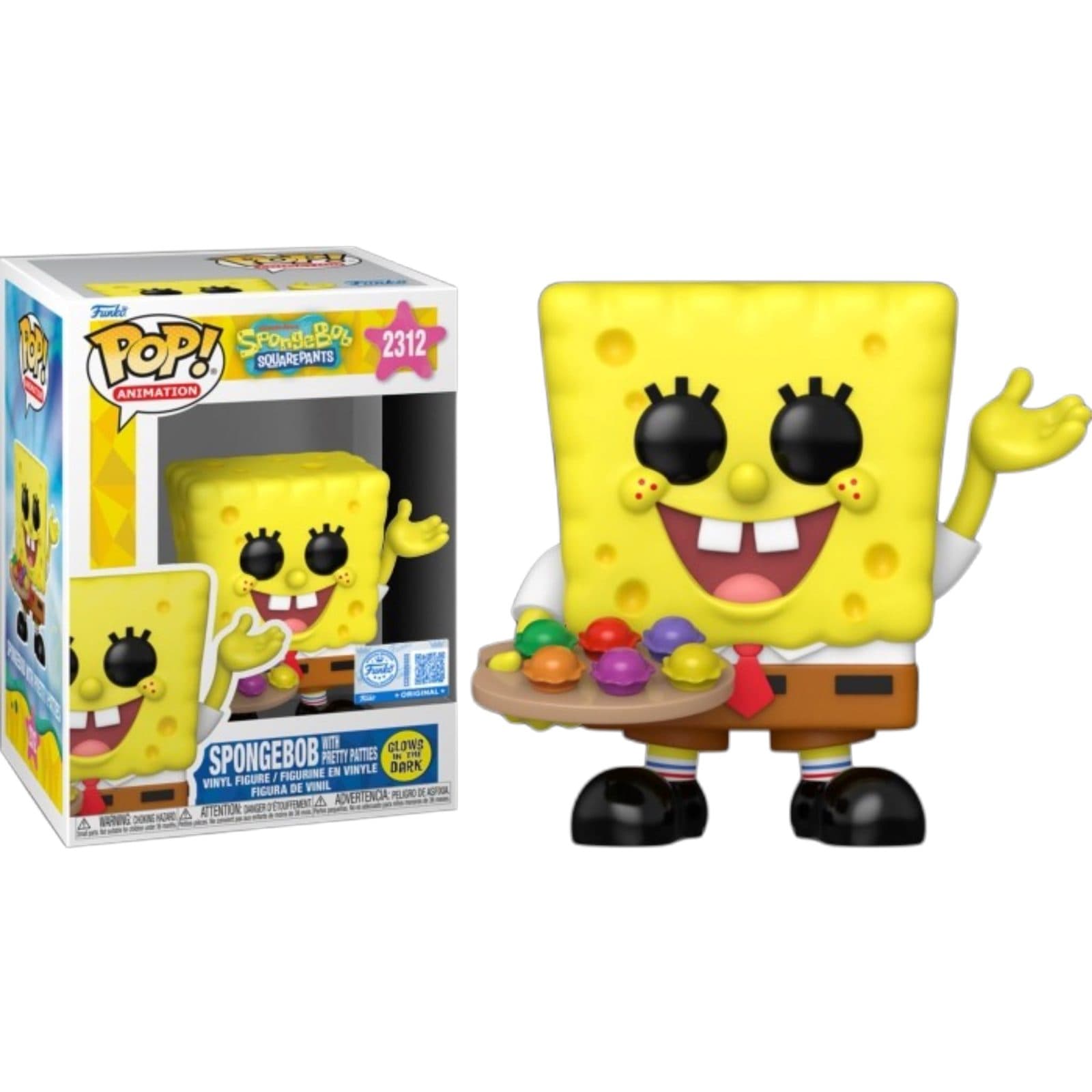 FUNKO POP Animation: Spongebob Squarepants - 2312 Spongebob With Pretty Patties (GW) (Exclusive) 9cm - 889698920094