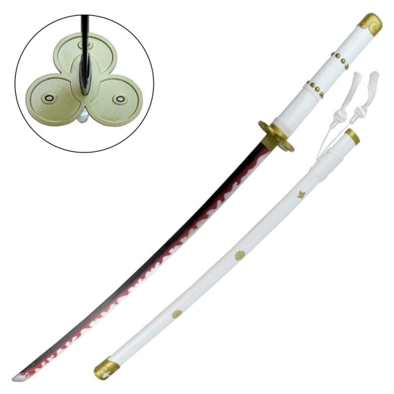 PG661W - Katana OP Fantasy Bianca E Rossa - Acciaio 97cm - PG-661W