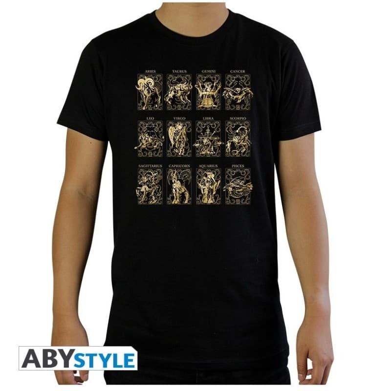 SAINT SEIYA - Tshirt "12 Golden Saints" man SS black - basic *Medium - Men's T-shirts - Abystyle 3665361019596