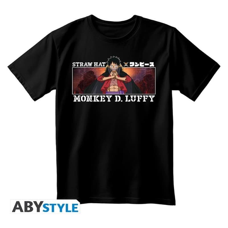 ONE PIECE - Tshirt unisex black - Monkey D. Luffy - Medium - Unisex T-shirts - Abystyle 3665361162278